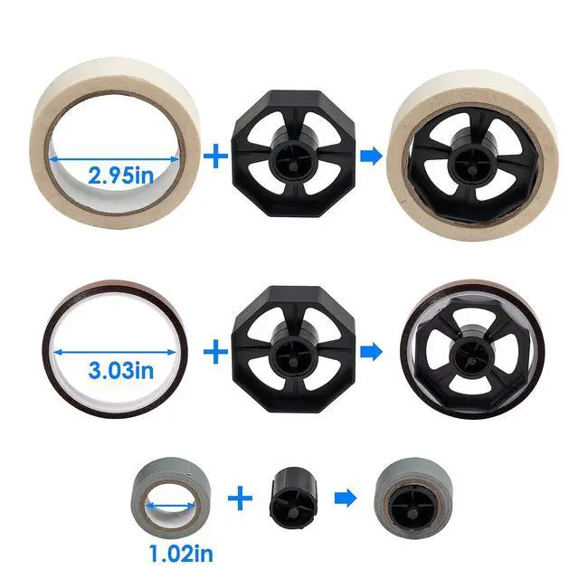 Alt view image 3 of 7 - Desktop Tape Dispenser Adhesive Roll Holder (Fits 1" & 3" Core) with Weighted Nonskid Rose red