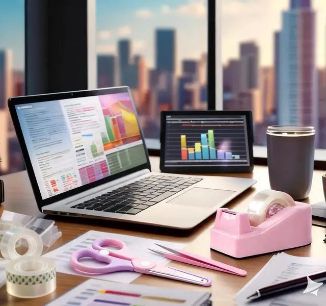 Alt view image 6 of 7 - Desktop Tape Dispenser Kits with Weighted Nonskid Base Tape Dispenser- Includes 9 Rolls of Transparent Tape(0.71 Inch x 500 inches Each) & Pink Scissors, 2 Pcs Tweezers (Pink)