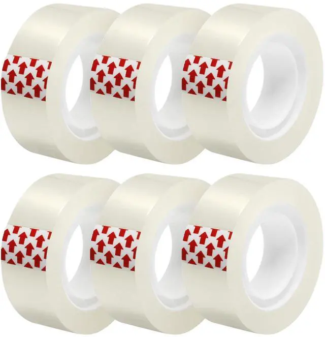 Main image of 6 Rolls Transparent Tape Refills, Clear Tape Dispenser Refill Rolls, Glossy Gift Wrap Tapes for Office, School, Home, 3/4 x 1000 Inches