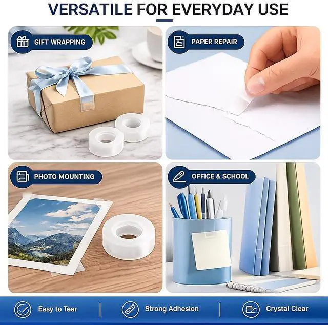 Alt view image 5 of 5 - Transparent Tape Refills, Clear Glossy Tape, 20 Rolls, All-Purpose for Office, Home, School