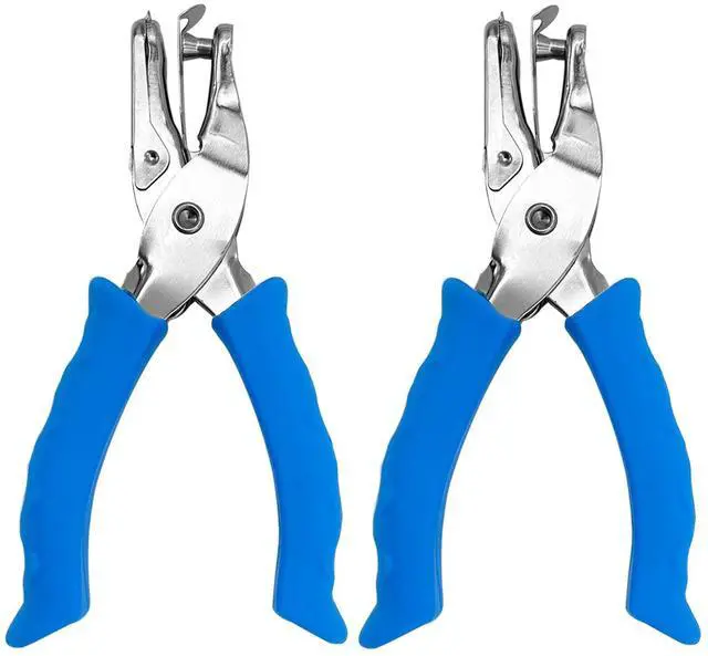 Main image of Paper Hole Puncher for Crafts, One Hole Punch with Blue Soft Grip Handle, Small Hole Punch for Kids and Adults, Handheld Circle Punch for Paper Crafts in Home, Office, Classroom 2 Pack