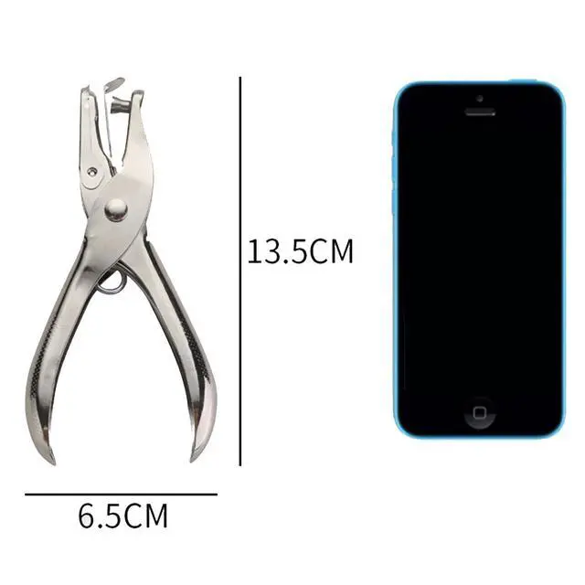 Alt view image 2 of 6 - Handle Hole Punch, 1-Piece, Paper Circle Bore Helper | Steel, For Office, School, Home, Easy to Punch Hole for Kids and Adults