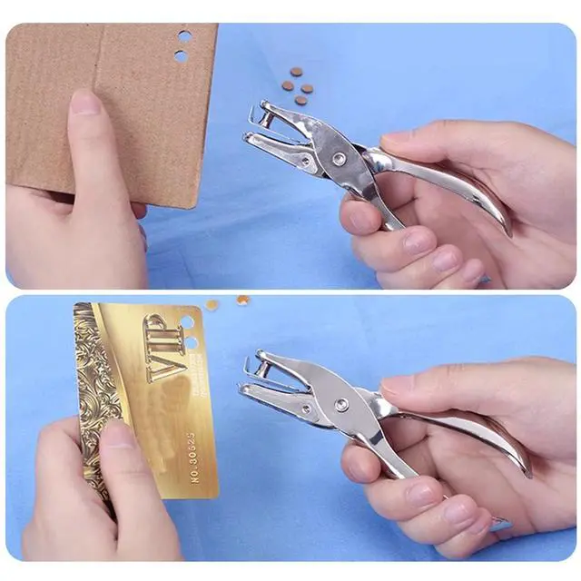 Alt view image 4 of 6 - Handle Hole Punch, 1-Piece, Paper Circle Bore Helper | Steel, For Office, School, Home, Easy to Punch Hole for Kids and Adults