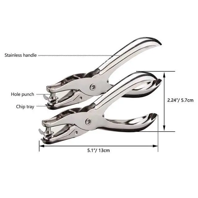 Alt view image 2 of 7 - 1/4 & 1/8 Inch Single Hole Puncher, 2 Pcs Circle Paper Punches Handheld Hole Paper Punch Puncher with 8 Sheet Capacity Office Perforating Machines for Craft Paper Tags Clothing Ticket DIY