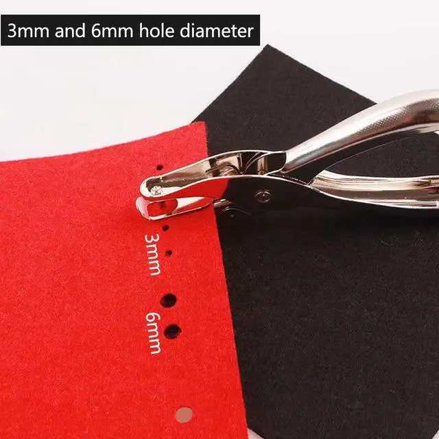 Alt view image 3 of 7 - 1/4 & 1/8 Inch Single Hole Puncher, 2 Pcs Circle Paper Punches Handheld Hole Paper Punch Puncher with 8 Sheet Capacity Office Perforating Machines for Craft Paper Tags Clothing Ticket DIY