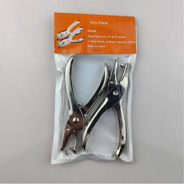 Alt view image 7 of 7 - 1/4 & 1/8 Inch Single Hole Puncher, 2 Pcs Circle Paper Punches Handheld Hole Paper Punch Puncher with 8 Sheet Capacity Office Perforating Machines for Craft Paper Tags Clothing Ticket DIY