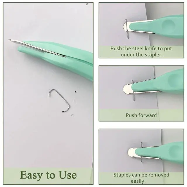 Alt view image 4 of 5 - Magnetic Easy Staple Remover Tool, Professional Staple Puller Remover, Staple Remover Stick for School, Office and Home, Light Green