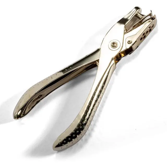Alt view image 4 of 4 - Single Hole Punch - 5 Sheet Capacity, 0.25 Inch Hole Size, Nickel Plated Hand Punch with Built-in Paper Chip Catcher, Silver