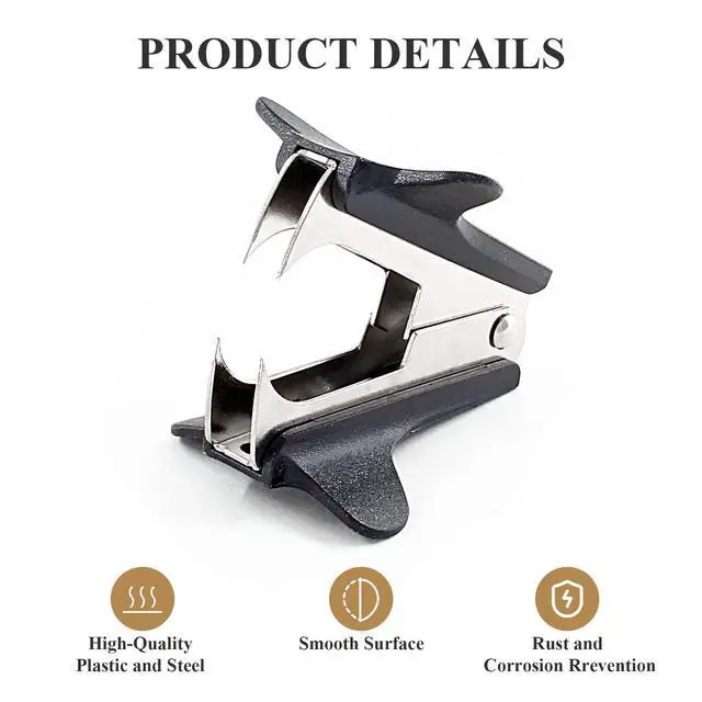 Alt view image 4 of 7 - Staple Removers, 3 Pcs, Black | Staple Puller Remover Tool, For Office School Home