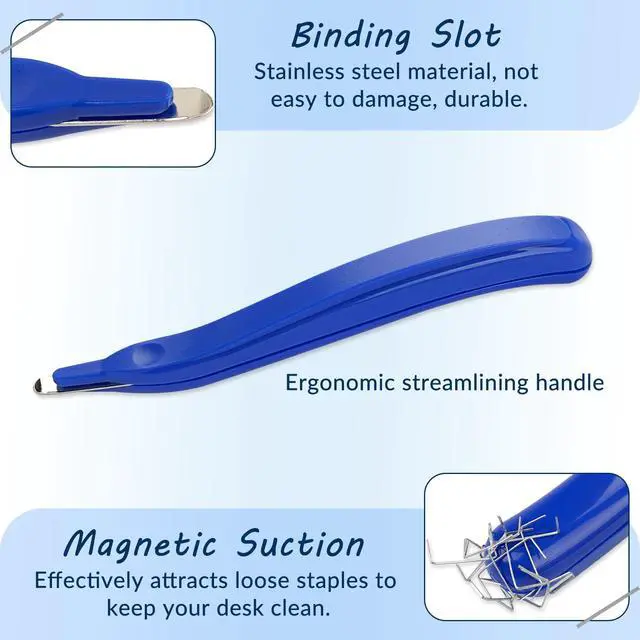 Alt view image 3 of 5 - Professional Magnetic Staple Puller Remover, Stapler Remover Tool Staple Remover Stick for Classroom, Office and Home, Blue