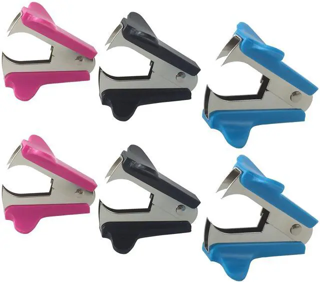 Main image of Staple Remover (6-Pack) (Assorted Colors) | Staple puller tool · pinch jaw style · shiny plated metal jaws · smooth spring action · bulk pack for office & school