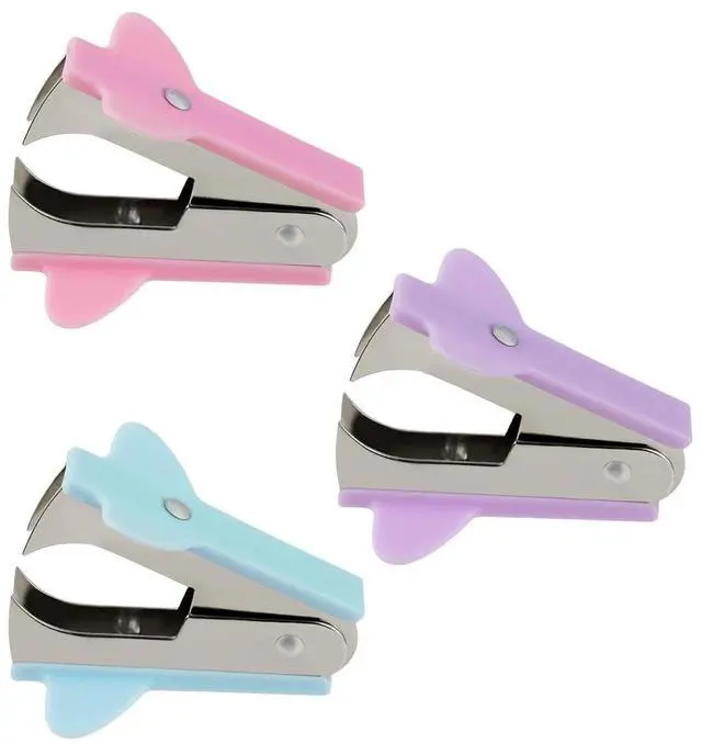 Main image of 3 Pack Staple Remover Stapler Puller Remover Stapler Remover Tool for Home Office School Office Staple Removers Staple Removal Set Pinch Jaw Style Staple Remover Tool (Pink Purple Green)