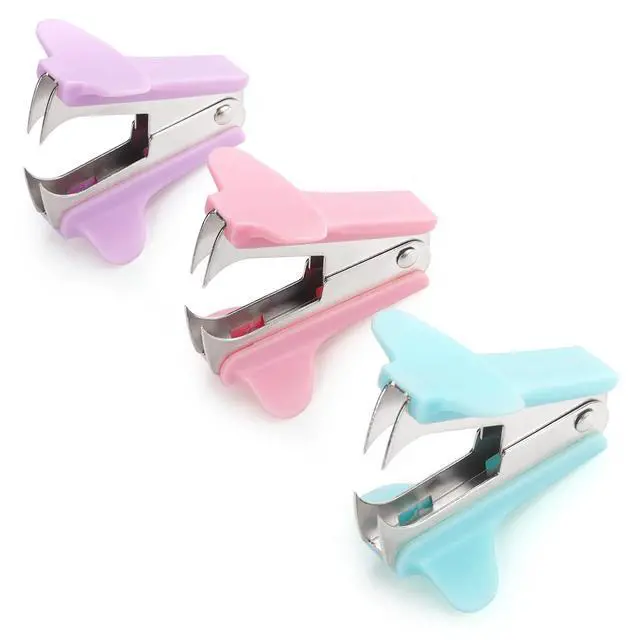 Alt view image 2 of 7 - 3 Pack Staple Remover (Pink, Blue, Purple) | Easy removal, No paper tear, Durable & sturdy, Jaw type