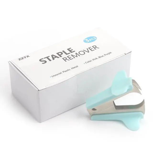 Alt view image 7 of 7 - 3 Pack Staple Remover (Pink, Blue, Purple) | Easy removal, No paper tear, Durable & sturdy, Jaw type