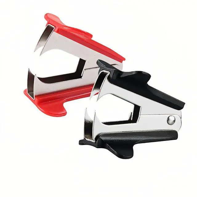 Main image of Staple Remover 2 Pack - Heavy Duty No Rip Design with Steel Teeth | Red & Black Set for Office, School, Bulletin Boards | Smooth Grip Puller