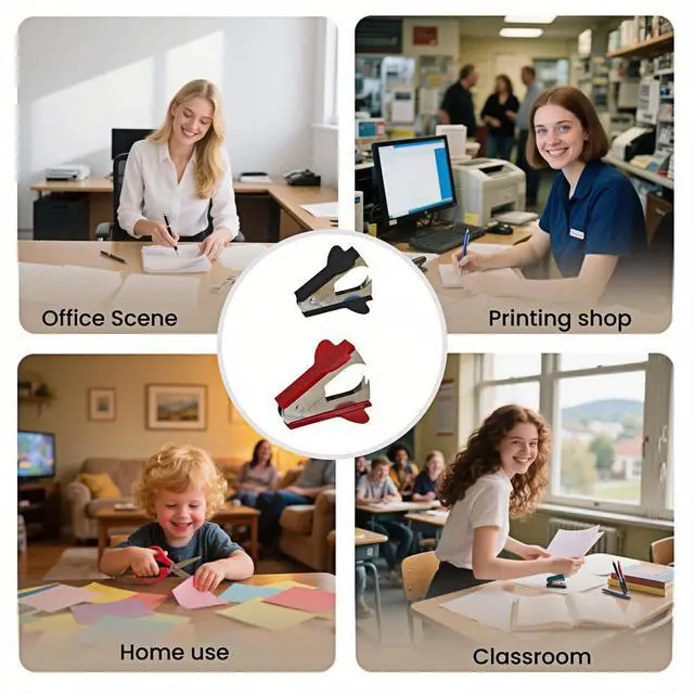 Alt view image 6 of 7 - Staple Remover 2 Pack - Heavy Duty No Rip Design with Steel Teeth | Red & Black Set for Office, School, Bulletin Boards | Smooth Grip Puller