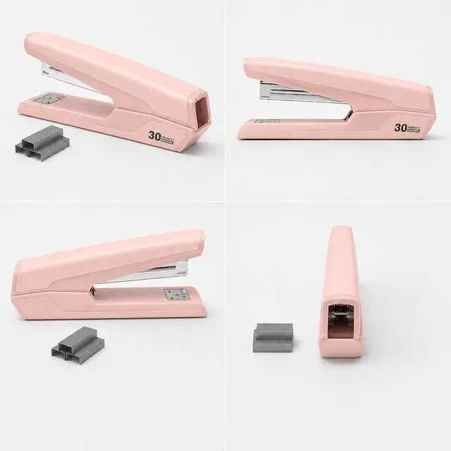 Alt view image 2 of 7 - Metal Stapler with 830 Staples,Pink Stapler,Staplers for Desk | 30 Sheet Capacity, Office Stapler,Non-Slip