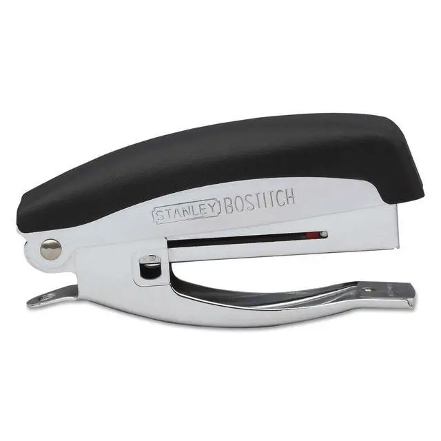 Alt view image 3 of 7 - Office Deluxe 20 Sheet Hand-Held Stapler with Anchor Hole, Chrome/Black (42100)