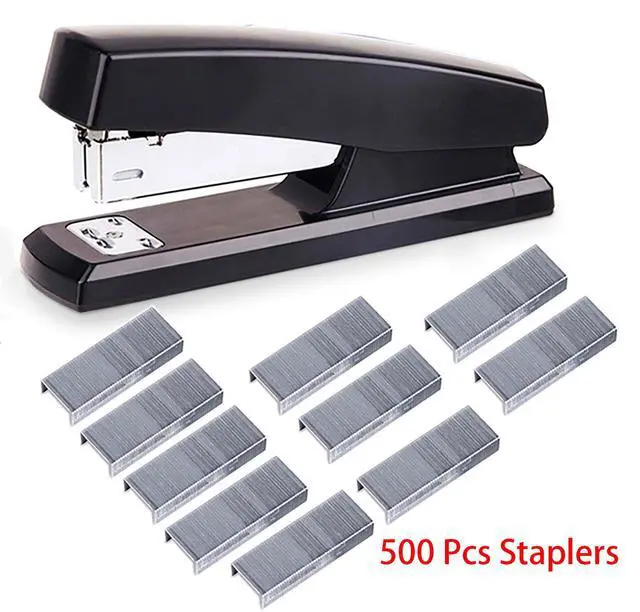Alt view image 2 of 4 - Desktop Staples, 4.8 Inch Labor Saving Black Stapler for 20 Sheets Capacity with 500 Pcs No.12 Staples (Black)