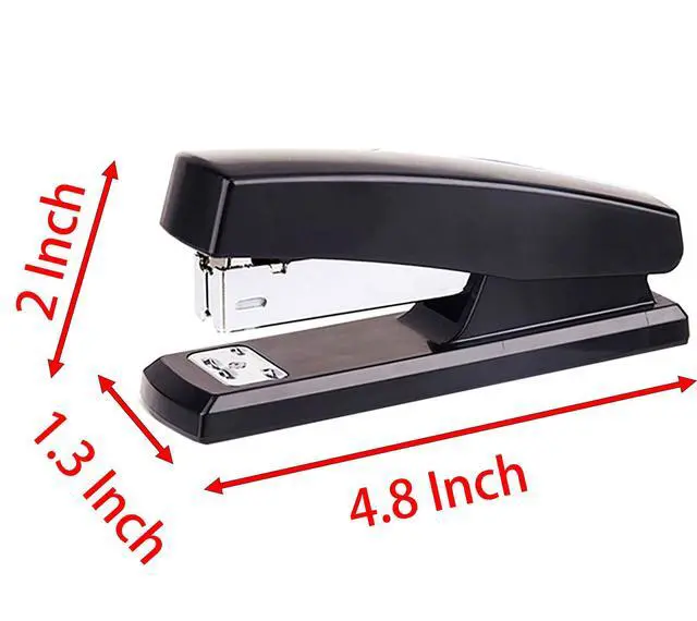 Alt view image 3 of 4 - Desktop Staples, 4.8 Inch Labor Saving Black Stapler for 20 Sheets Capacity with 500 Pcs No.12 Staples (Black)