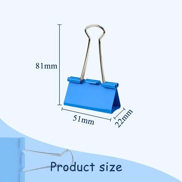 Alt view image 2 of 7 - Extra Large 2-Inch Colored Binder Clips, 12-Pack (Pink, Blue, Green, Yellow)