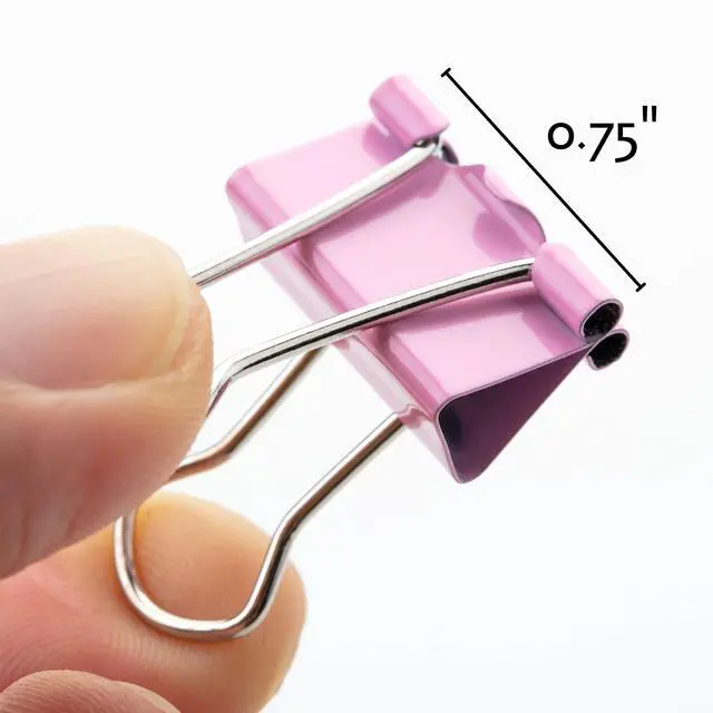 Alt view image 3 of 7 - Small Binder Clips, 50 pcs, 0.75", Small Size | Pastel Color Metal Binder Paper Clips, Paper Clamps for Office Supplies, Home, School, Business, Document Organizing