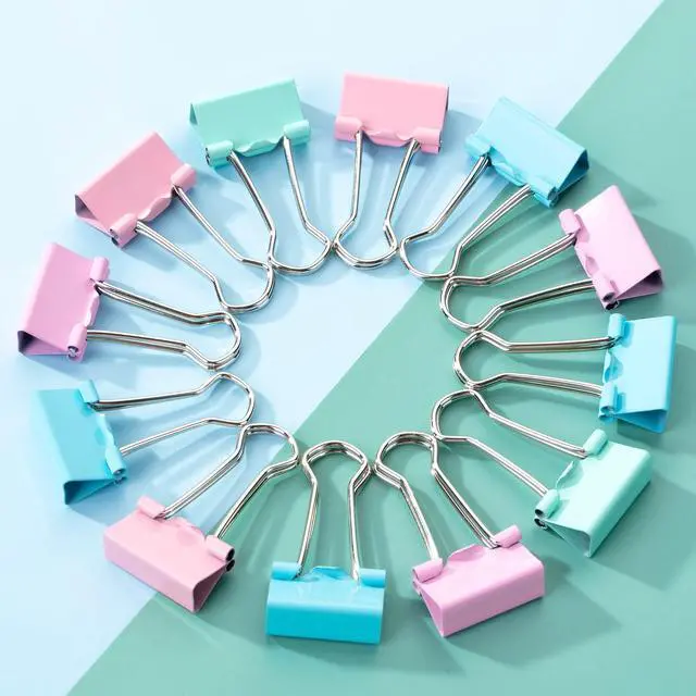 Alt view image 6 of 7 - Small Binder Clips, 50 pcs, 0.75", Small Size | Pastel Color Metal Binder Paper Clips, Paper Clamps for Office Supplies, Home, School, Business, Document Organizing