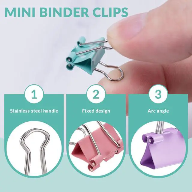 Alt view image 4 of 6 - 200pcs Paper Clips Binder Clips and Push Pins Set, Mini Clips and Thumb Tacks for Multipurpose Document Organization (Multicolor)