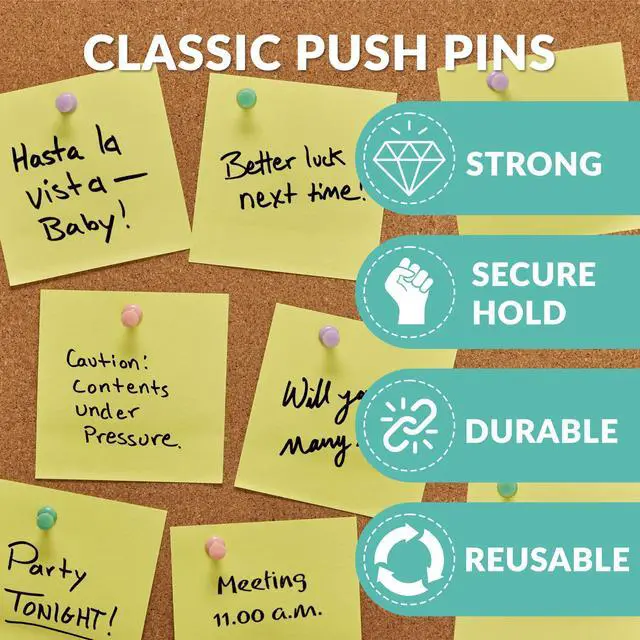 Alt view image 5 of 6 - 200pcs Paper Clips Binder Clips and Push Pins Set, Mini Clips and Thumb Tacks for Multipurpose Document Organization (Multicolor)