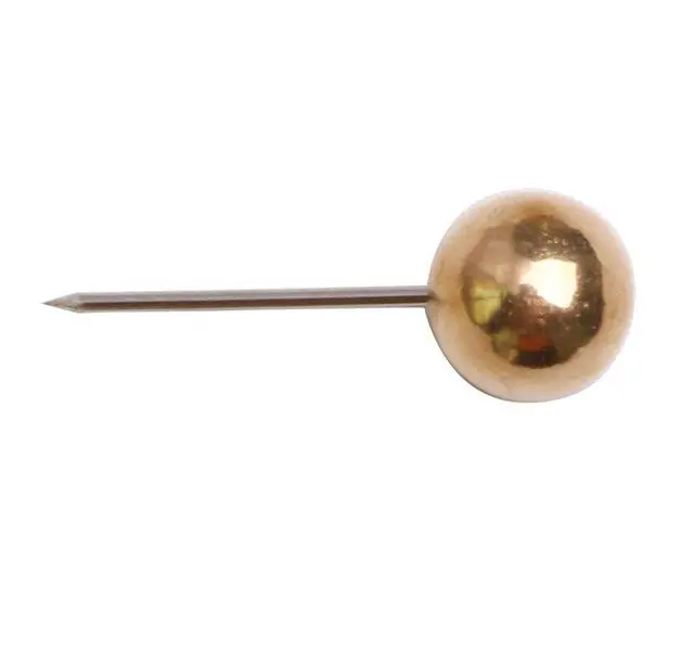 Alt view image 2 of 7 - 100PCS 1/4 Inch Small Round Head Map Tacks Pins for Home Office Bulletin Cork Board Use and DIY Craft Project (Gold)