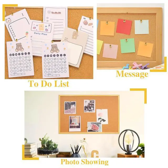 Alt view image 4 of 6 - 200 Count Gold Push Pins Thumb Tacks for Bulletin Board | Reusable steel pins, gold plastic heads, clear storage box, for bulletin boards, cork boards, photos and notes