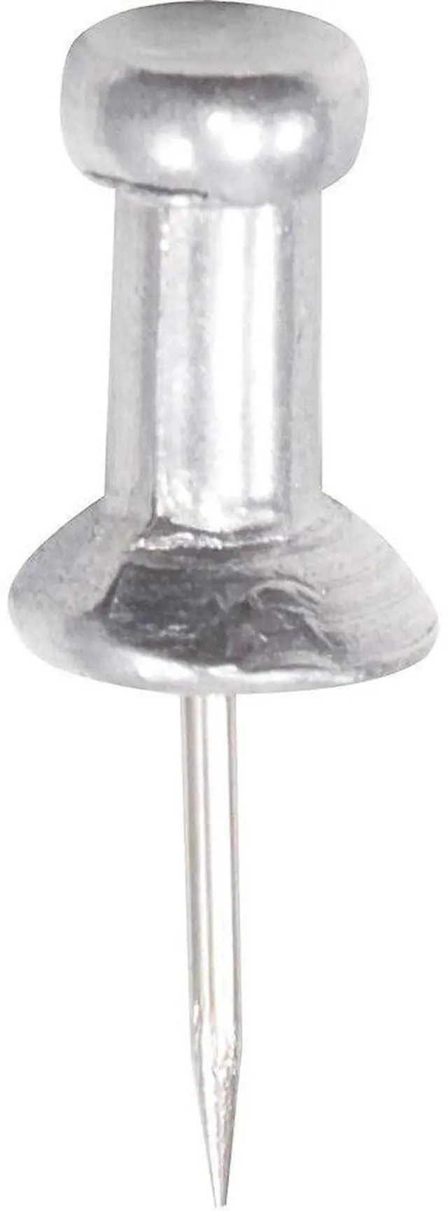 Main image of Aluminum Head Push Pins, Steel 0.38-Inch Point, Silver, 100 per Box (AVTCPAL3) | Aluminum Head with Knobbed Grip | Sharp Steel Point | Fits Corkboards and Bulletin Boards
