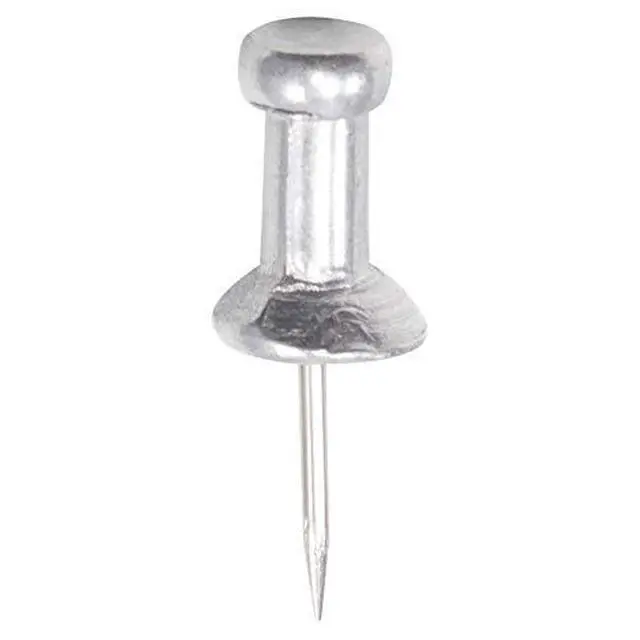 Alt view image 2 of 2 - Aluminum Head Push Pins, Steel 0.38-Inch Point, Silver, 100 per Box (AVTCPAL3) | Aluminum Head with Knobbed Grip | Sharp Steel Point | Fits Corkboards and Bulletin Boards
