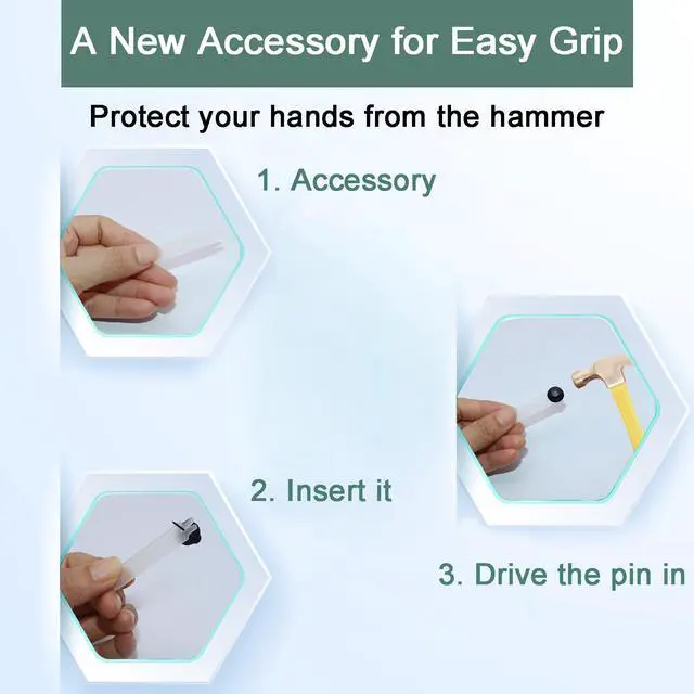 Alt view image 7 of 7 - 50 PCS Push Pins Picture Hangers Wall Hooks, Double Headed Thumb Tacks for Wall Hangings, Renter Friendly Decor Small Picture Frame Hangers for Drywall Cork Board Home Office Photo Decorations(Black)
