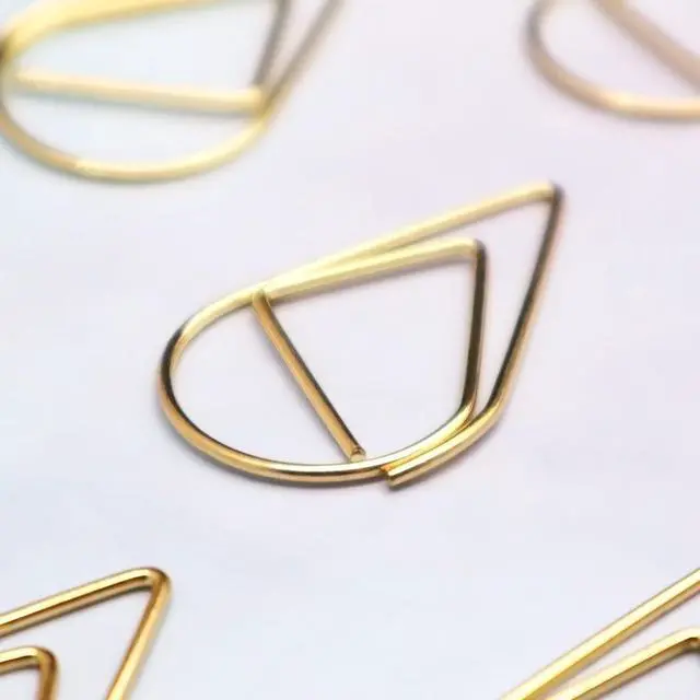 Alt view image 4 of 7 - 250 PCS Gold Paper Clips, Teardrop Paperclips, 1 Inch | Cute, Stainless Steel, Drop-shaped, Office School Supplies, Wedding Invitations Crafts, Scrapbooking Bookmarks