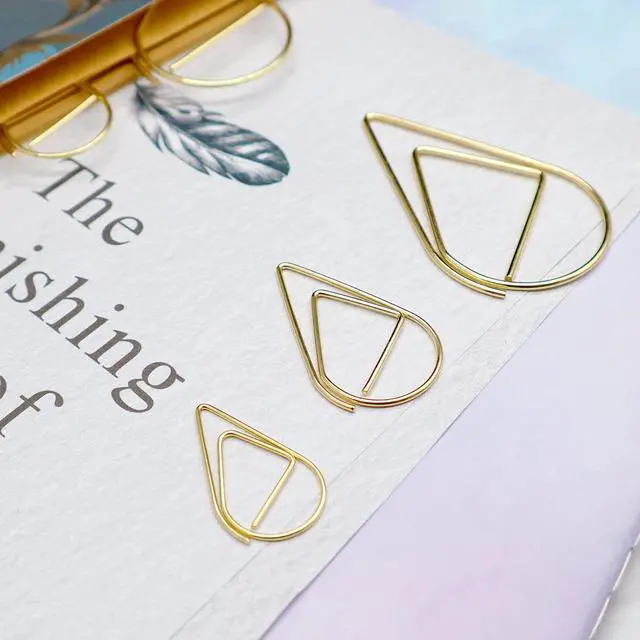Alt view image 5 of 7 - 250 PCS Gold Paper Clips, Teardrop Paperclips, 1 Inch | Cute, Stainless Steel, Drop-shaped, Office School Supplies, Wedding Invitations Crafts, Scrapbooking Bookmarks
