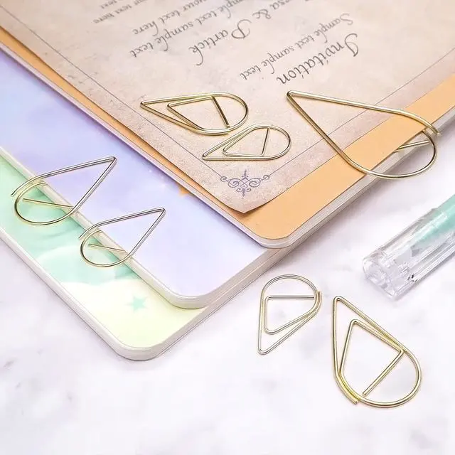 Alt view image 6 of 7 - 250 PCS Gold Paper Clips, Teardrop Paperclips, 1 Inch | Cute, Stainless Steel, Drop-shaped, Office School Supplies, Wedding Invitations Crafts, Scrapbooking Bookmarks