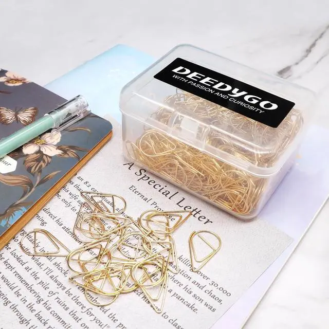 Alt view image 7 of 7 - 250 PCS Gold Paper Clips, Teardrop Paperclips, 1 Inch | Cute, Stainless Steel, Drop-shaped, Office School Supplies, Wedding Invitations Crafts, Scrapbooking Bookmarks