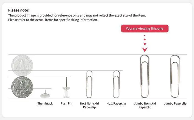 Alt view image 7 of 7 - Jumbo Non-Skid Paper Clips, 2 Inch (50 mm), 300 Count, Silver | Large paper clips for office, school and personal use, conveniently packed in 3 boxes of 100 each.