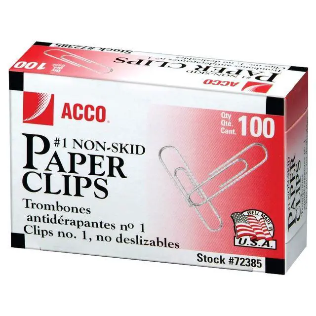 Alt view image 2 of 3 - Paper Clips, 1 Size, Economy, Non-skid, 100/Box (4)