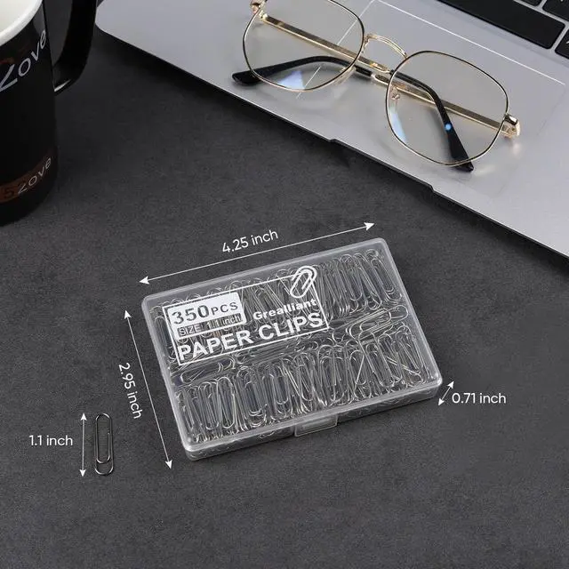 Alt view image 2 of 7 - 700 PCS Paper Clips, Small Paper Clips for Paperwork, 2 Boxes of 350 PCS Each, Sturdy and Upgraded Plastic Boxes Well Packed, Easy to Use in Office, School and Home