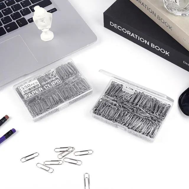 Alt view image 5 of 7 - 700 PCS Paper Clips, Small Paper Clips for Paperwork, 2 Boxes of 350 PCS Each, Sturdy and Upgraded Plastic Boxes Well Packed, Easy to Use in Office, School and Home