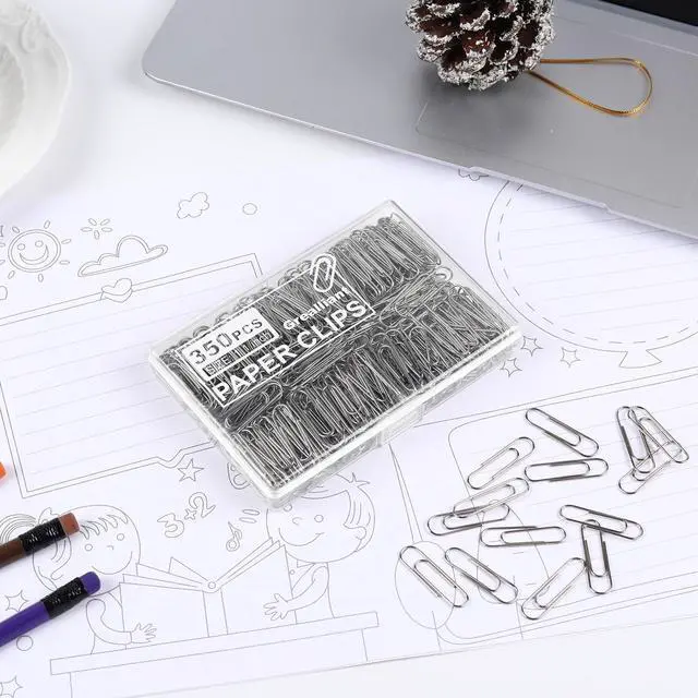 Alt view image 6 of 7 - 700 PCS Paper Clips, Small Paper Clips for Paperwork, 2 Boxes of 350 PCS Each, Sturdy and Upgraded Plastic Boxes Well Packed, Easy to Use in Office, School and Home