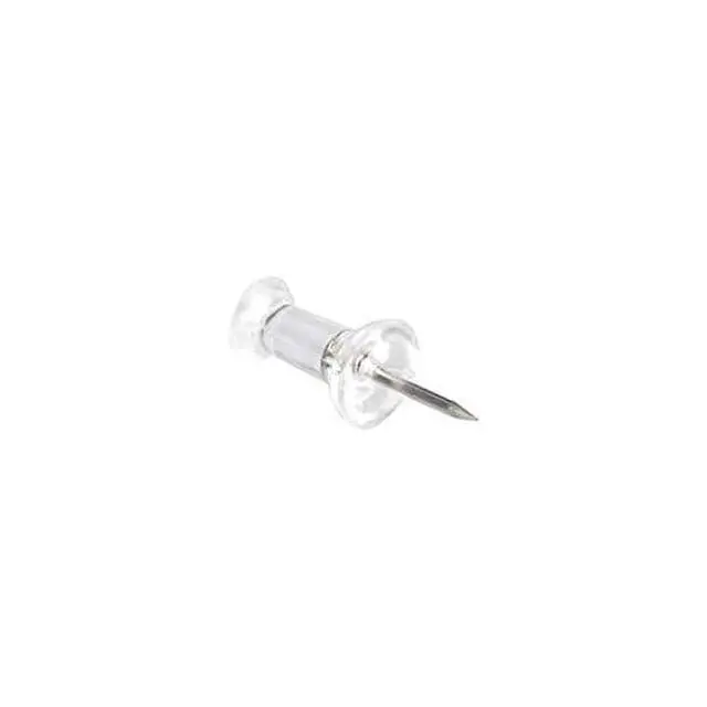 Alt view image 3 of 3 - Push Pins, Clear Plastic Head, Steel Point for Cork Board, Bulletin Board, Maps, Photos, Posters, and Craft Projects, 100-Pack