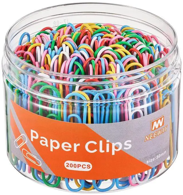 Main image of 200pcs Colored Paper Clips, 2 Inch Large Paper Clip, Jumbo Paperclips, Paper Clips Assorted Colors