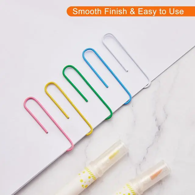 Alt view image 3 of 6 - 200pcs Colored Paper Clips, 2 Inch Large Paper Clip, Jumbo Paperclips, Paper Clips Assorted Colors