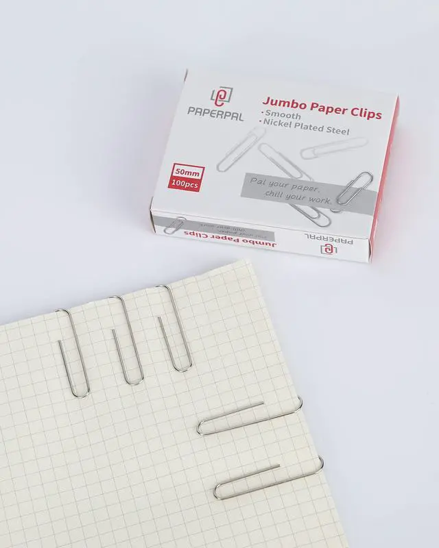 Alt view image 5 of 7 - Paperclips for Office School & Personal Use, Jumbo Smooth Paper Clip (2"), 300 Large Paper Clips (3 Boxes of 100 Each), Silver | Large paper clips for office, school and personal use