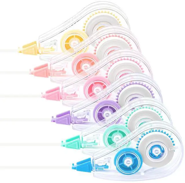 Main image of 6 Pcs Correction Tape, 18.04 Ft,Tear-Resistant, 0.2 in Width | Wrong Out Correction Tape Bulk, Instant Corrections, Easy To Use Applicator, for School, Office, Note Taking, Journal