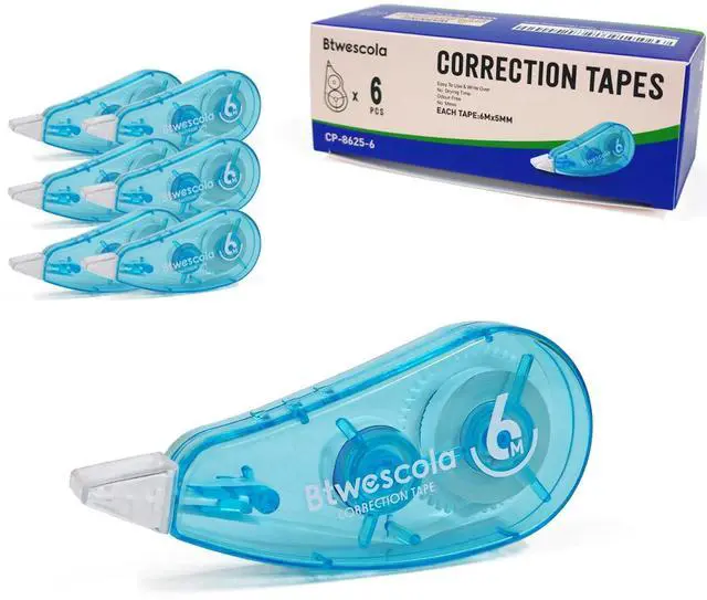 Main image of Correction Tape, Easy to Use Applicator for Instant Corrections, 19.7 Feet 6-Count Pack Correction Tape for School, Office, Crafting (6pcs/Set)