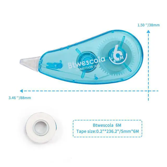 Alt view image 2 of 7 - Correction Tape, Easy to Use Applicator for Instant Corrections, 19.7 Feet 6-Count Pack Correction Tape for School, Office, Crafting (6pcs/Set)